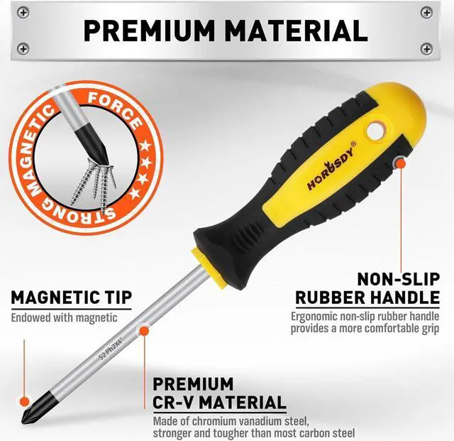 Alt view image 3 of 7 - 11-piece Magnetic Screwdriver Set with Case, 5 Phillips & 5 Flat Head Tips with Magnetizer demagnetizer Precision Screwdriver Set