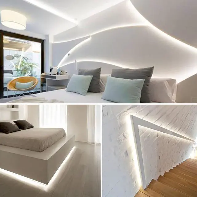 Alt view image 3 of 7 - KOPMHYE 5M Dimmable LED Strip Lights Kits, 12V Tape Light, 300 2835 LED, 16.4ft 6000K Daylight White Ribbon with Power Adapter, Light Strips for Under Bed, Vanity Mirror, Cabinet, Non-Waterproof