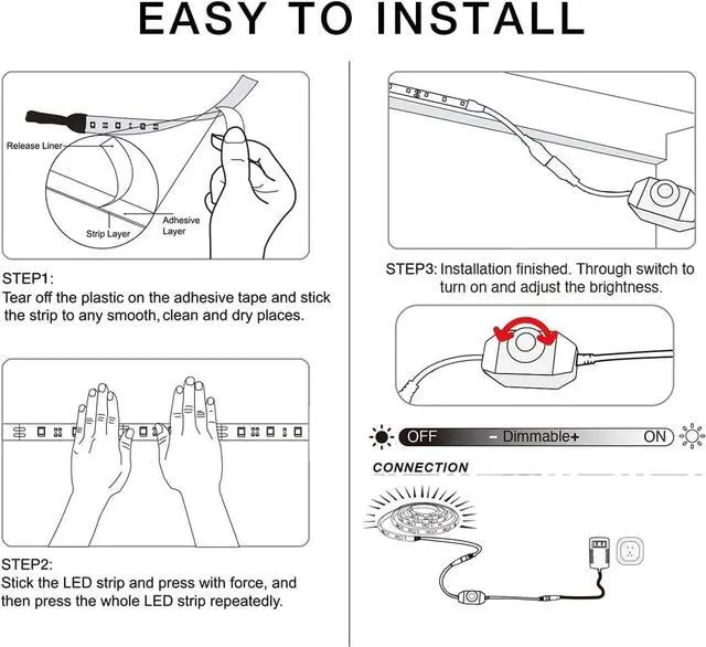 Alt view image 4 of 7 - White LED Strip Light, 20 ft Dimmable Bright Rope Light, 6500K 24V Light Strips, 360 LEDs 2835 Tape Lights for Bedroom, Kitchen, Mirror, Home Decoration(1 Roll)