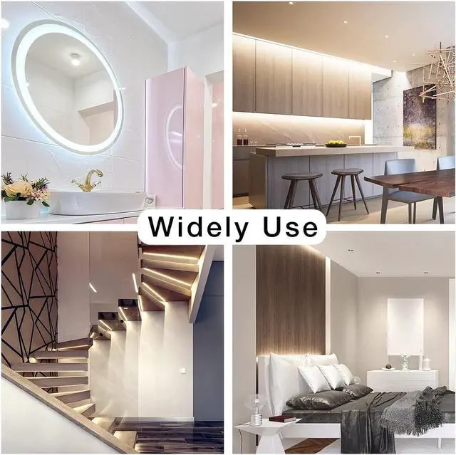 Alt view image 5 of 6 - White LED Strip Lights, 50 ft Dimmable 6500K Bright White Strip Lighting, 900 LEDs Tape LED Lights for Bedroom, Mirror, Kitchen, Home Decoration(2 Rolls of 25 ft)