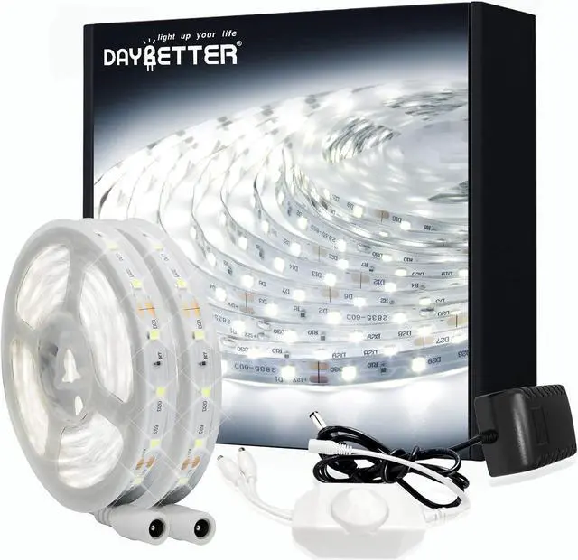Main image of White LED Strip Lights, 50 ft Dimmable 6500K Bright White Strip Lighting, 900 LEDs Tape LED Lights for Bedroom, Mirror, Kitchen, Home Decoration(2 Rolls of 25 ft)