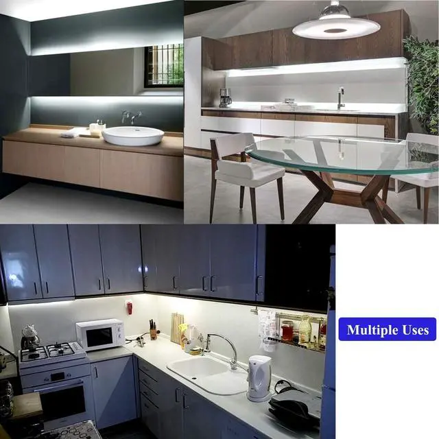 Alt view image 3 of 7 - 20FT White LED Strip Lights, Dimmable 6000K 360LEDs, Rope Strip Lights, Under Cabinet LED Strip Lights Tape with UL Power Supply for Kitchen, Wedding, Mirro, Not Waterproof.