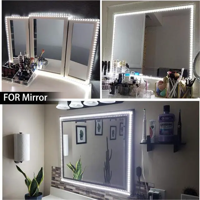 Alt view image 3 of 7 - LED Strip Lights White, 16.4ft Daylight White 6000K LED Tape Lights with Dimmable 700 Lumen and 300 LEDs Bright Flexible Led Light Strip for Vanity Mirror,Under Cabinet,Kitchen,Bedroom