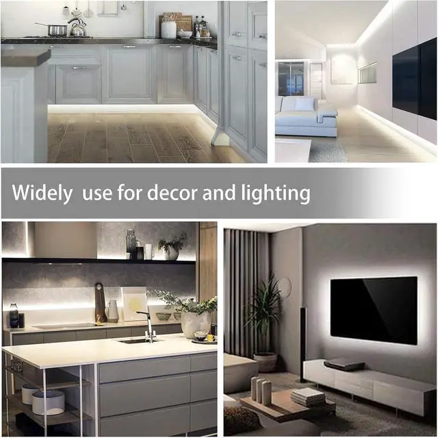 Alt view image 7 of 7 - LED Strip Lights White, 16.4ft Daylight White 6000K LED Tape Lights with Dimmable 700 Lumen and 300 LEDs Bright Flexible Led Light Strip for Vanity Mirror,Under Cabinet,Kitchen,Bedroom