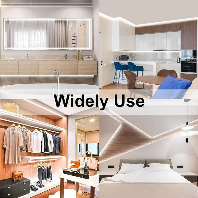 Alt view image 5 of 5 - 32.8ft White COB LED Strip Light, High Bright LED Strips with 320LEDs, RF Remote and UL Power Supply, 6000K Dimmable LED Lights for Bedroom, Kitchen, DIY Home Decoration, 2 Rolls of 16.4ft