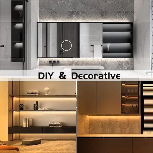 Alt view image 3 of 6 - 6m LED Strip Lights, 3000K-6000K Tunable White, 20ft Dimmable Bright LED Tape Lights 360 LEDs Flexible Vanity Mirror Light for Home, Kitchen, Under Cabinet, Bedroom