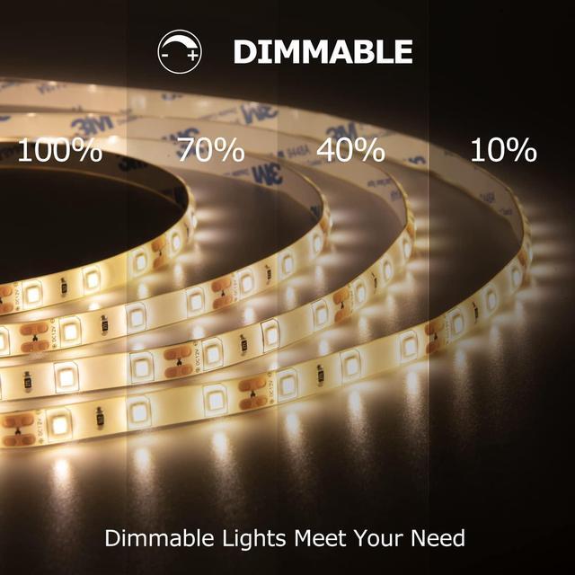 Alt view image 2 of 6 - 50ft White LED Strip Lights, 6000K Warm White Waterproof Tape Light, 15M 12V Rope Light Strong 3M Adhesive, for Home,Kitchen, Patio, Balcony, Party, Wedding, Indoor and Outdoor Decor