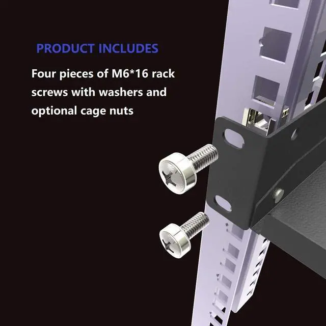 Alt view image 5 of 6 - 1U Disassembled Vented Rack Shelf Universal Rack Tray No Lip for 19 Inches Network Cabinet or Server Rack (6 Inches Deep)