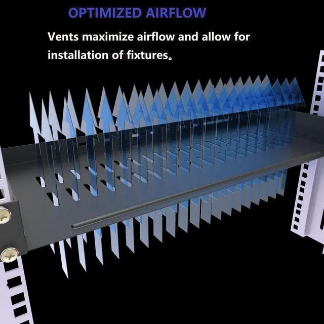 Alt view image 3 of 6 - 1U Disassembled Vented Rack Shelf Universal Rack Tray No Lip for 19 Inches Network Cabinet or Server Rack (8 Inches Deep)