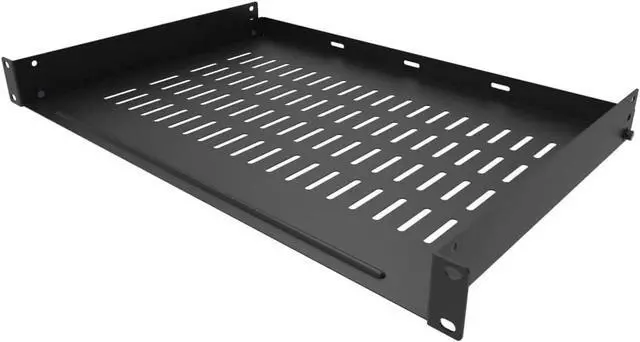 Main image of 1U Vented Rack Shelf Universal Rack Tray No Lip for 19 Inches Network Cabinet or Server Rack (12 Inches Deep)