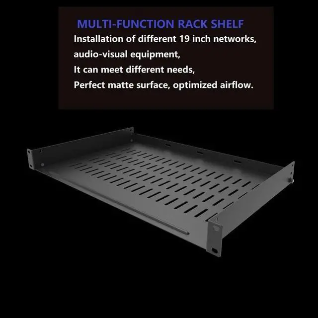 Alt view image 2 of 6 - 1U Vented Rack Shelf Universal Rack Tray No Lip for 19 Inches Network Cabinet or Server Rack (12 Inches Deep)