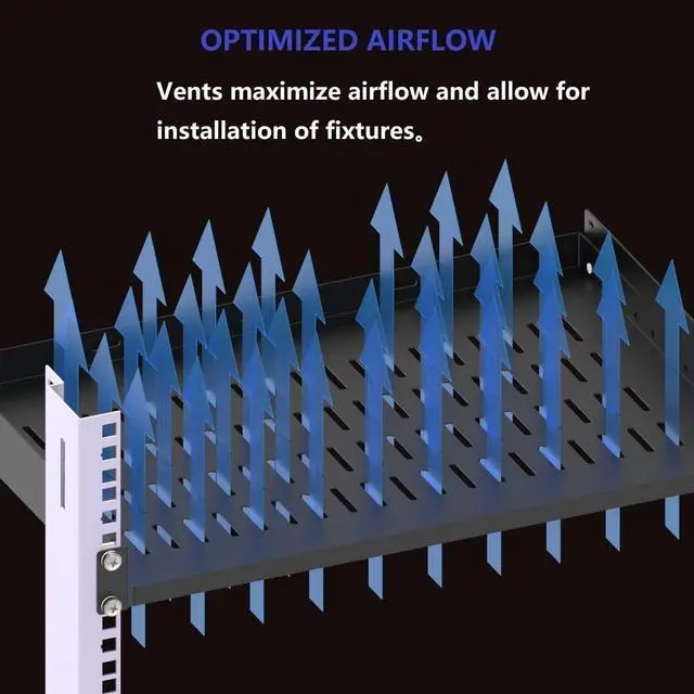 Alt view image 3 of 6 - 1U Vented Rack Shelf Universal Rack Tray No Lip for 19 Inches Network Cabinet or Server Rack (12 Inches Deep)