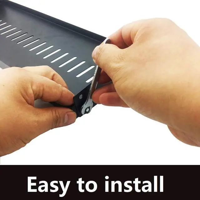 Alt view image 6 of 6 - 1U Vented Rack Shelf Universal Rack Tray No Lip for 19 Inches Network Cabinet or Server Rack (12 Inches Deep)