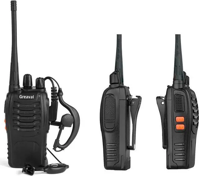 Alt view image 3 of 6 - Rechargeable Walkie Talkies Long Range for Adults with Earpieces, 16 Channel Walky Talky Handheld Two Way Radios with Flashlight Li-ion Battery and Charger(Pack of 4)