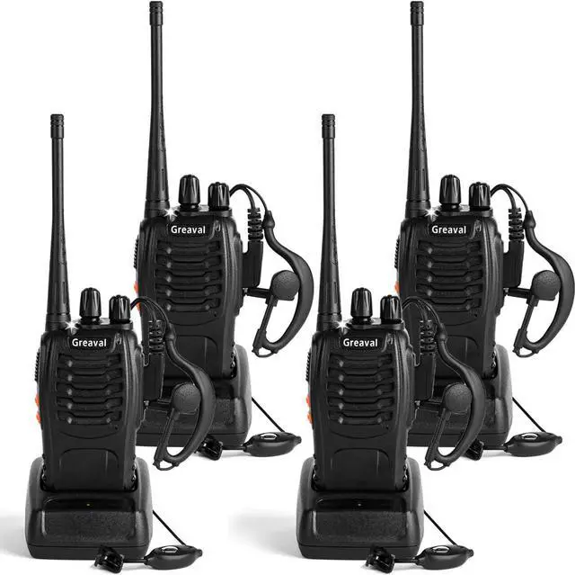 Main image of Rechargeable Walkie Talkies Long Range for Adults with Earpieces, 16 Channel Walky Talky Handheld Two Way Radios with Flashlight Li-ion Battery and Charger(Pack of 4)