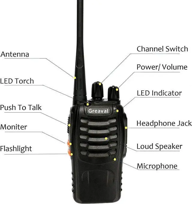 Alt view image 3 of 6 - Walkie Talkies 10 Pack Rechargeable Two-Way Radios with Earpiece 16 Channel Walkie Talkie for Adults, Li-ion Battery and Charger Included, Long Range Two Way Radio (Pack of 10)