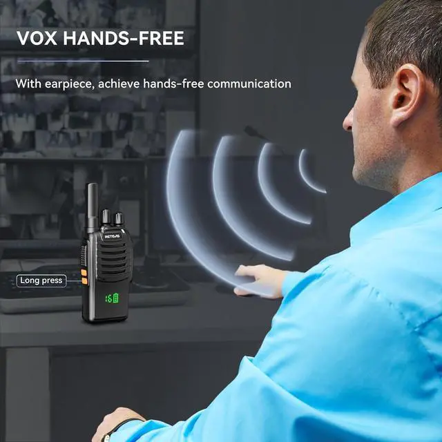 Alt view image 4 of 7 - H-777H Walkie Talkies,Rechargeable Two Way Radio, Hidden Display,Channel Display,USB-C,Short Antenna,Handheld 2 Way Radio with Emergency Alarm for Business Education (10 Pack)