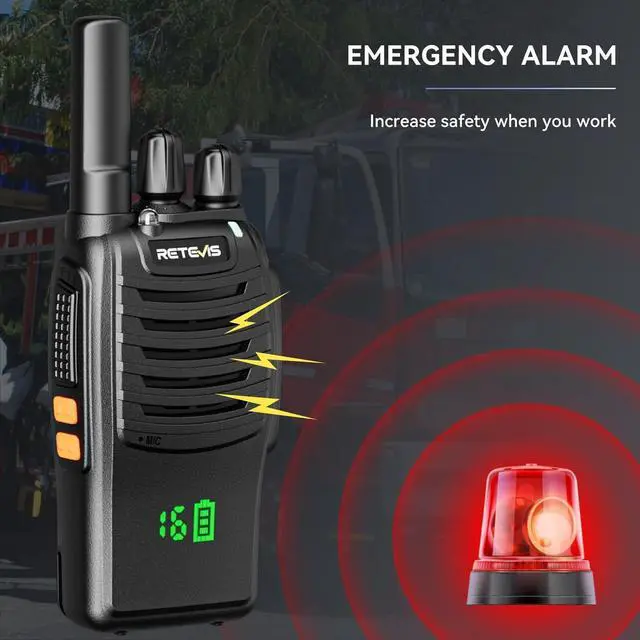 Alt view image 7 of 7 - H-777H Walkie Talkies,Rechargeable Two Way Radio, Hidden Display,Channel Display,USB-C,Short Antenna,Handheld 2 Way Radio with Emergency Alarm for Business Education (10 Pack)