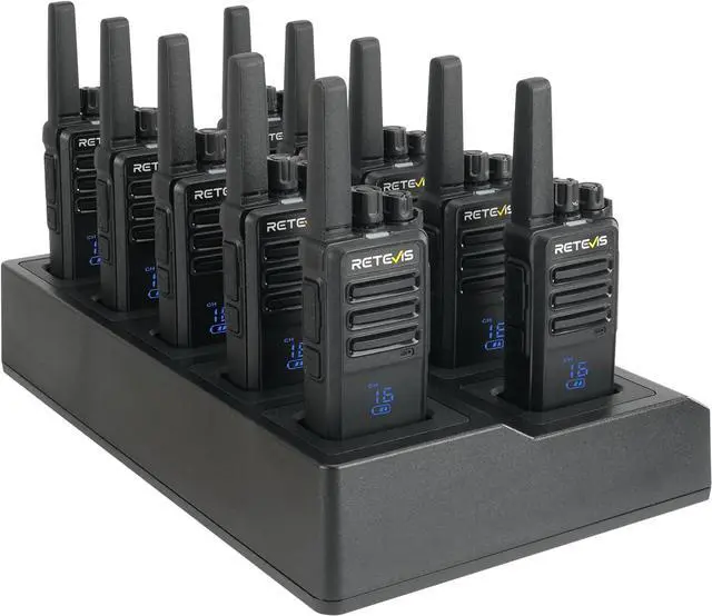 Main image of RT68H 2 Way Radio Long Range (10 Pack) with 10 Way Charger,Rechargeable Walkie Talkies for Adults,Easier Charging,Easier Management,LCD Display, Keypad Lock,Hands Free Compact Walkie Talkie