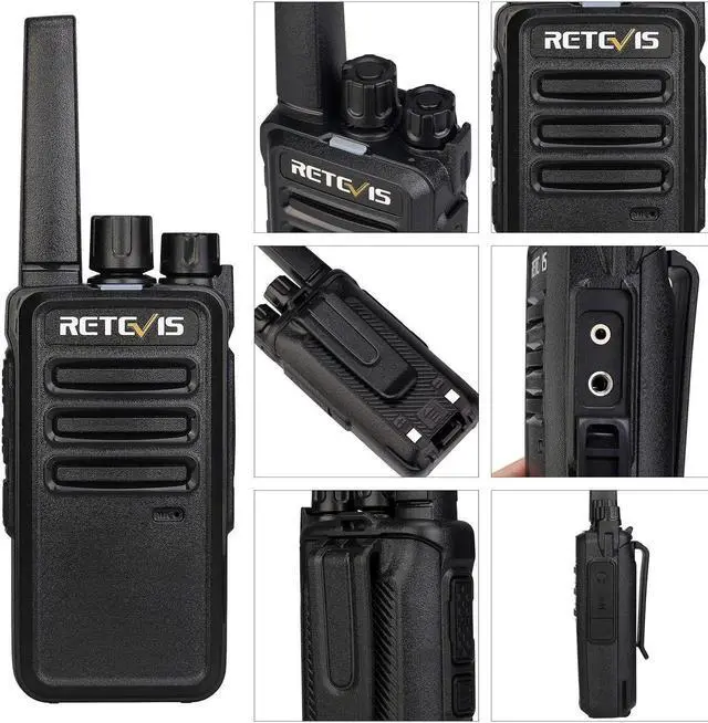 Alt view image 6 of 7 - RT68 Two-Way Radios Long Range, Walkie Talkies for Adults, 2 Way Radio with Earpiece, Walkie Talkie Rechargeable with Charging Base, for Manufacturing Restaurant Business School(10 Pack)