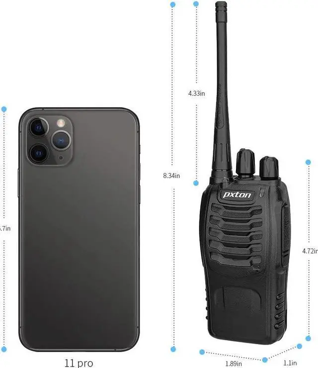 Alt view image 5 of 7 - PX-8S-01 walkie talkies for Adults with Upgraded Headset,Handheld Portable Two Way radios Long Range Include Rechargeable walkie Talkie Li-ion Battery and USB Charger(2 Pack)