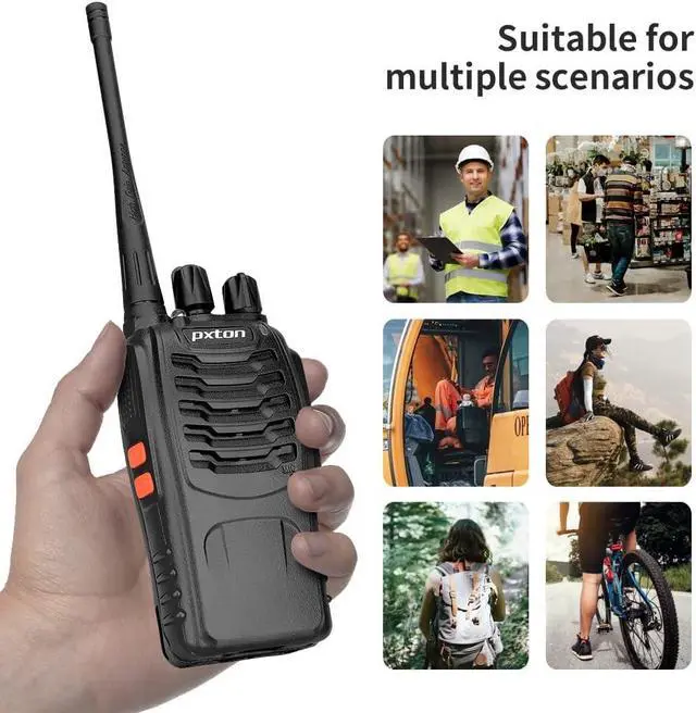 Alt view image 6 of 7 - PX-8S-01 walkie talkies for Adults with Upgraded Headset,Handheld Portable Two Way radios Long Range Include Rechargeable walkie Talkie Li-ion Battery and USB Charger(2 Pack)