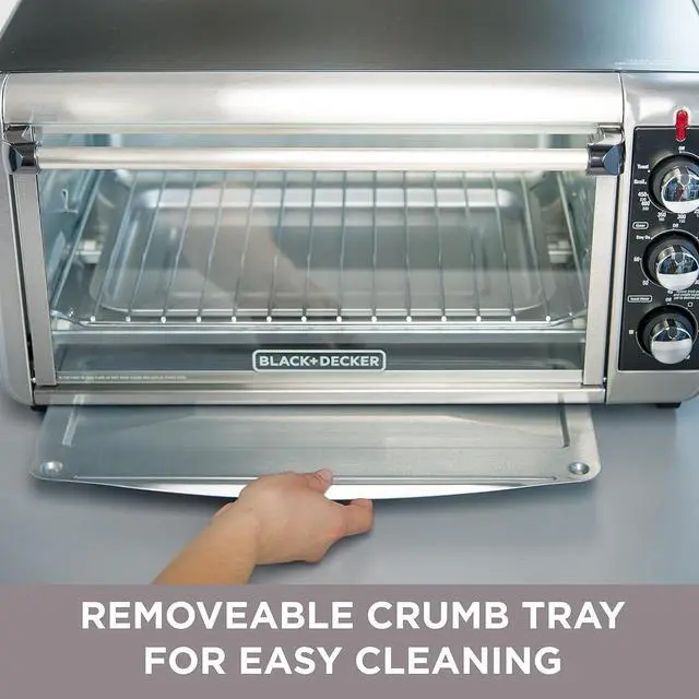 Alt view image 5 of 7 - BLACK+DECKER 8-Slice Extra Wide Convection Toaster Oven, Fits 9"x13" Oven Pans and 12" Pizza, Bake, Toast, Broil, and Keep Warm Functions, Countertop Compact Design with Stainless Steel Finish