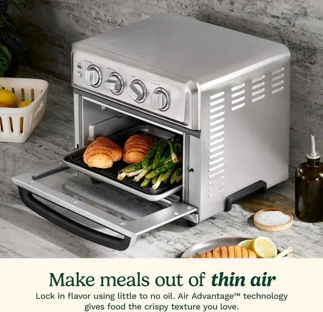 Alt view image 4 of 7 - Cuisinart Air Fryer + Convection Toaster Oven, 8-1 Oven with Bake, Grill, Broil & Warm Options, Stainless Steel, TOA-70
