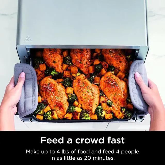 Alt view image 5 of 7 - Ninja Flip Toaster Oven&Air Fryer, 8-in-1 Functionality, Flip Up&Away Capability for Storage Space, LargeCapacity, Air Fry Basket, SheetPan, Wire Rack&Removable Crumb Tray, Stainless,1800 watts, SP151