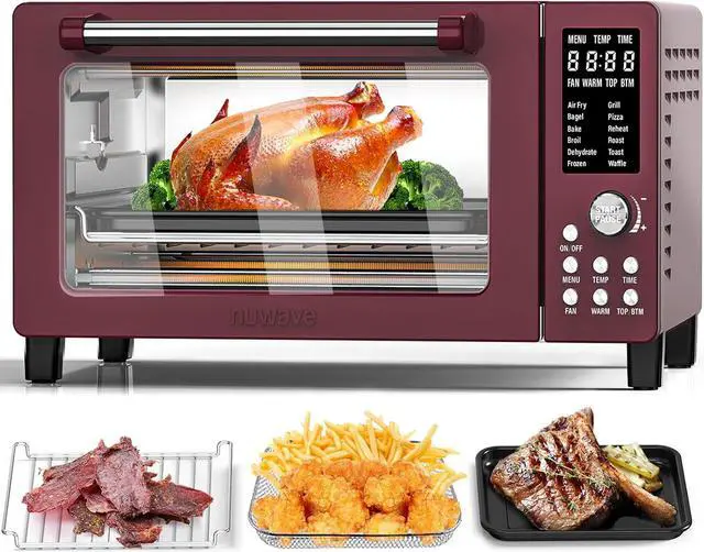 Main image of Nuwave Bravo Pro Smart Air Fryer Toaster Oven Combo, Airfryer Convection Oven Countertop, 12-in-1 Functions with Quicker & Even Crisp Technology, 1800W, 50-450°F, PFAS-Free, 21QT, Cinnamon