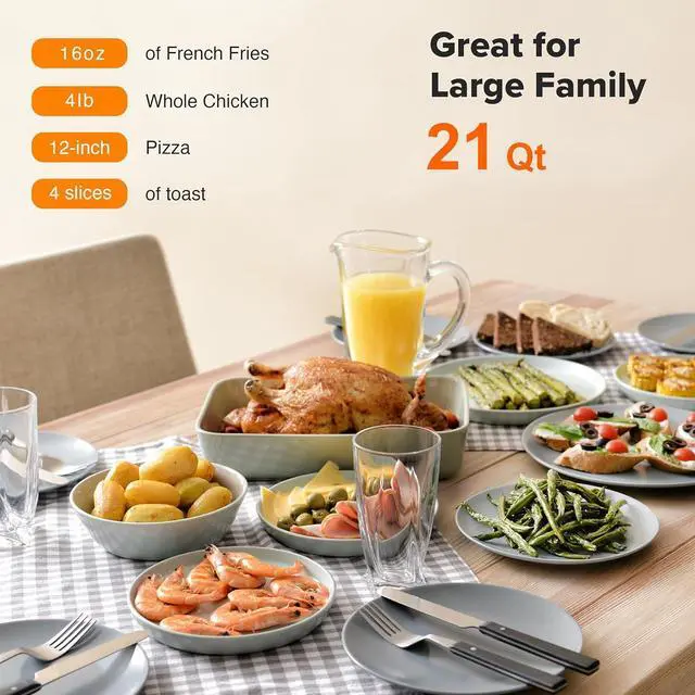 Alt view image 7 of 7 - Nuwave Bravo Pro Smart Air Fryer Toaster Oven Combo, Airfryer Convection Oven Countertop, 12-in-1 Functions with Quicker & Even Crisp Technology, 1800W, 50-450°F, PFAS-Free, 21QT, Cinnamon