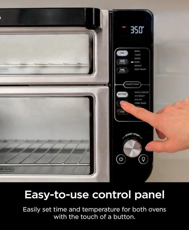 Alt view image 5 of 7 - Ninja DCT401 12-in-1 Double Oven with FlexDoor, FlavorSeal & Smart Finish, Rapid Top Convection and Air Fry Bottom , Bake, Roast, Toast, Air Fry, Pizza and More, Stainless Steel