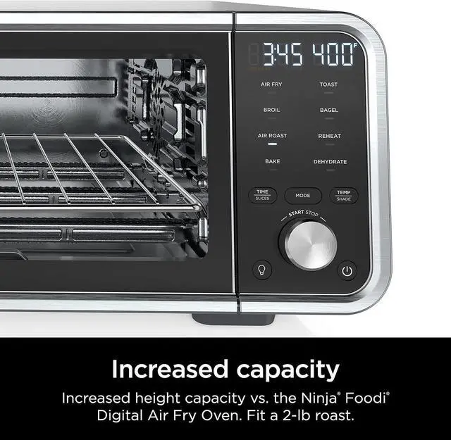 Alt view image 6 of 7 - Ninja SP201 Digital Air Fry Pro Countertop 8-in-1 Oven with Extended Height, XL Capacity, Flip Up & Away Capability for Storage Space, with Air Fry Basket, Wire Rack & Crumb Tray, Silver