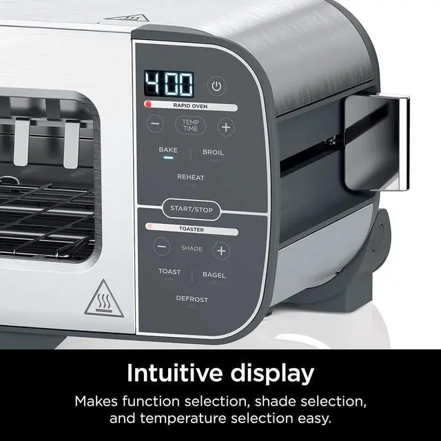 Alt view image 6 of 7 - Ninja ST101 Foodi 2-in-1 Flip Toaster, 2-Slice Capacity, Compact Toaster Oven, Snack Maker, Reheat, Defrost, 1500 Watts, Stainless Steel, 6 Functions