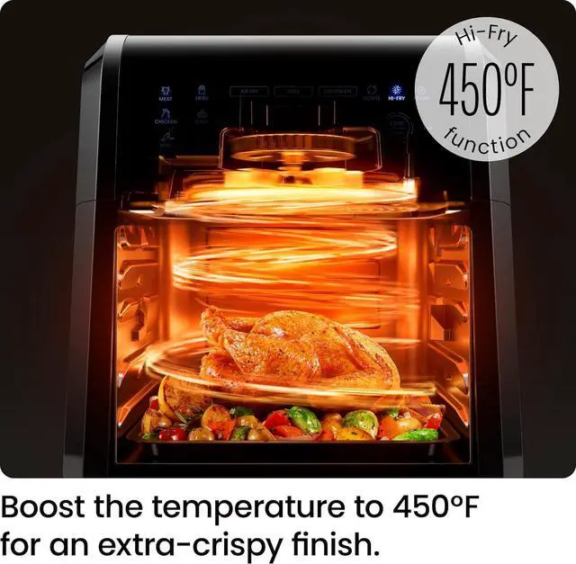 Alt view image 5 of 7 - Chefman 12-Quart 6-in-1 Air Fryer Oven with Digital Timer, Touchscreen, and 12 Presets - Family Size Countertop Convection Oven, Dishwasher-Safe Parts