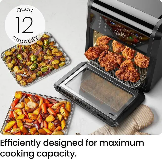 Alt view image 4 of 7 - Chefman 12-Quart 6-in-1 Air Fryer Oven with Digital Timer, Touchscreen, and 12 Presets - Family Size Countertop Convection Oven, Dishwasher-Safe Parts