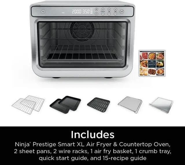 Main image of Ninja Prestige Smart XL with Pro Cook System 10-in-1 Air Fry Digital Countertop Convection Toaster Oven with Air Fry, Air Roast, Broil & Bake, Pro Cook Thermometer, 1800 Watts, Stainless Steel, DT551