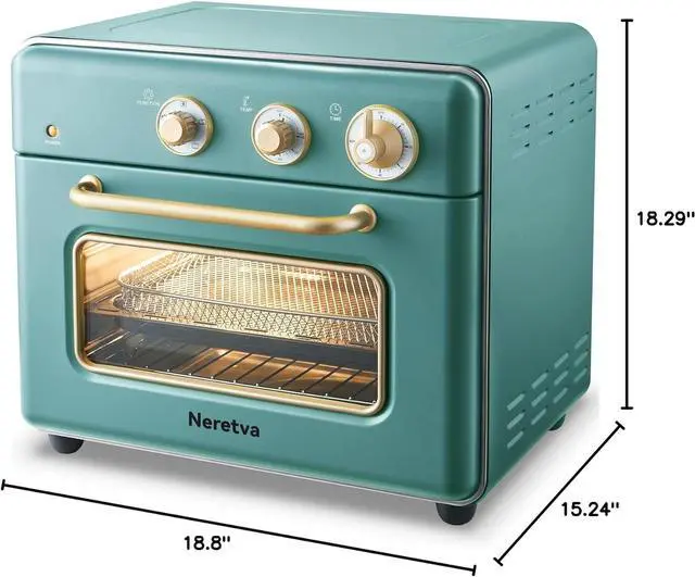 Alt view image 7 of 7 - [21 QT& 6-in-1] Toaster Oven & Air Fryer, Compact Toaster Ovens Countertop with 5 Slices 1500W Rapid Heat Air Fryer Toaster Oven Combo Stainless Steel for Bake/Toast/Broil/Air Fryer/Defrost