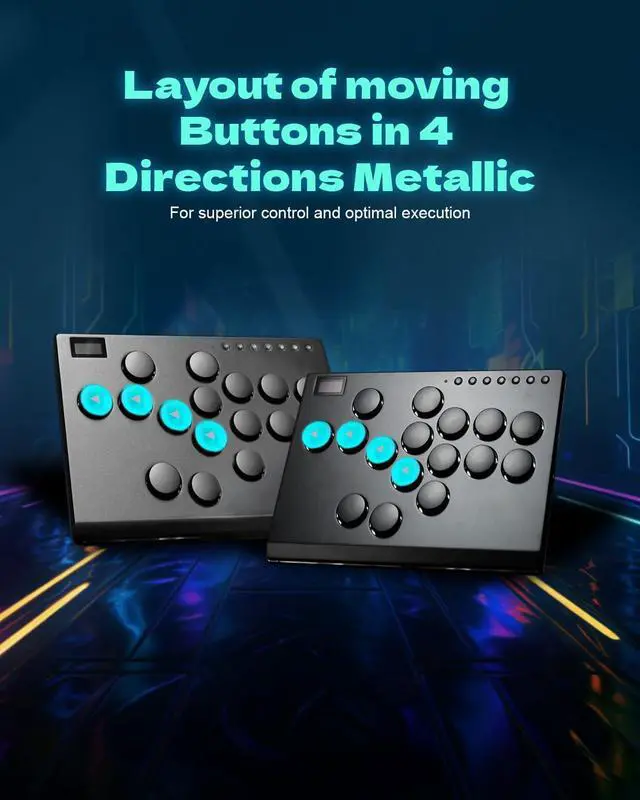 Alt view image 4 of 7 - Haute42 All Metal Arcade Stick M16, All-Button Arcade Controller for Switch, PC, PS4, PS3, Steam Deck, Arcade Fight Stick Joystick with Turbo & Custom RGB, Supports Hot-Swap & SOCD