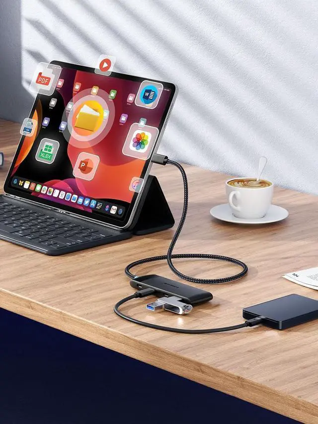 Alt view image 5 of 6 - 10Gbps USB C to 4 Ports USB C 3.2 Hub w/Charging Port, High Speed USB C Multiport Adapter Splitter for Dell Lenovo HP, MacBook, iMac, iPad Pro, iPhone 15/15 Pro, S23, etc., 1.97ft Cable