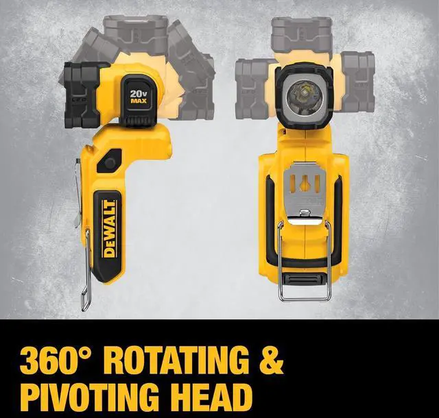 Alt view image 7 of 7 - DEWALT 20V MAX LED Work Light, Magnetic, Freestanding and Clip-On, Bare Tool Only