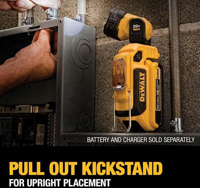 Alt view image 6 of 7 - DEWALT 20V MAX LED Work Light, Magnetic, Freestanding and Clip-On, Bare Tool Only