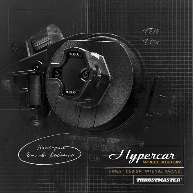 Alt view image 6 of 7 - Thrustmaster Hyper Car Wheel Add-On, Ergonomic and wrapped with Leather and Alcantara, Works with Thrustmaster's T818 and T598 ecosystem bases - Compatible on PS5, PS4 and PC