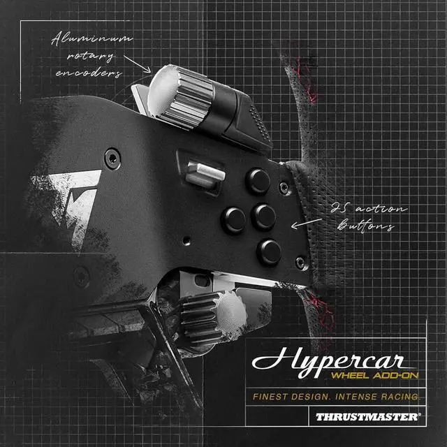 Alt view image 4 of 7 - Thrustmaster Hyper Car Wheel Add-On, Ergonomic and wrapped with Leather and Alcantara, Works with Thrustmaster's T818 and T598 ecosystem bases - Compatible on PS5, PS4 and PC
