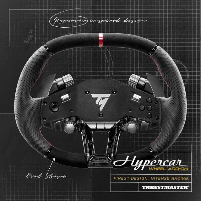 Alt view image 7 of 7 - Thrustmaster Hyper Car Wheel Add-On, Ergonomic and wrapped with Leather and Alcantara, Works with Thrustmaster's T818 and T598 ecosystem bases - Compatible on PS5, PS4 and PC