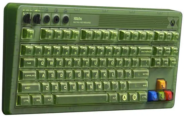 Alt view image 2 of 7 - 8BitDo Retro 87 Mechanical Keyboard with RGB Backlight, Bluetooth/2.4G/USB-C Hot Swappable Wireless Gaming Keyboard for Windows and Android - Xbox Edition (Officially Licensed)