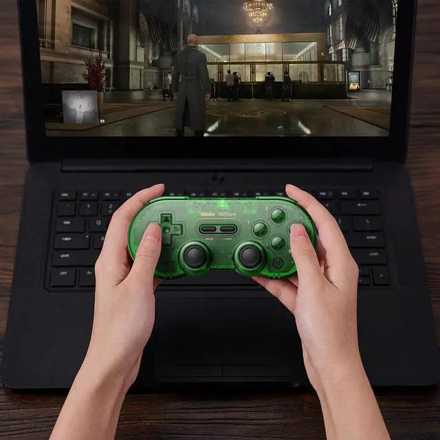 Alt view image 5 of 5 - 8Bitdo SN30 Pro Wireless Bluetooth Controller (Hall Effect Joystick Update) with Joysticks Rumble Vibration USB-C Cable Gamepad Compatible with Switch,Windows, Mac OS, Android, Steam (Jade Green)