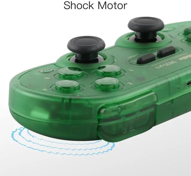 Alt view image 2 of 5 - 8Bitdo SN30 Pro Wireless Bluetooth Controller (Hall Effect Joystick Update) with Joysticks Rumble Vibration USB-C Cable Gamepad Compatible with Switch,Windows, Mac OS, Android, Steam (Jade Green)