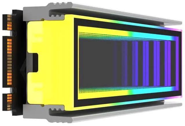 Alt view image 2 of 7 - M.2 2280 ARGB Hard Drive Heatsink Cooling M2.2280 SSD Cooler 5V 3Pin Addressable RGB Sync Multi Mainboard Efficient Heat Dissipation SSD Radiator with Thermal Pad (Black)