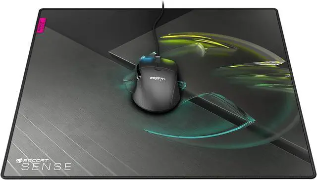 Alt view image 3 of 3 - ROCCAT Sense Icon Square PC Gaming Mousepad, Non-Slip Rubber Backed, Custom Art, Durable Resin-Treated Cloth Surface with Low-Profile Stitched Edges, Square, Black